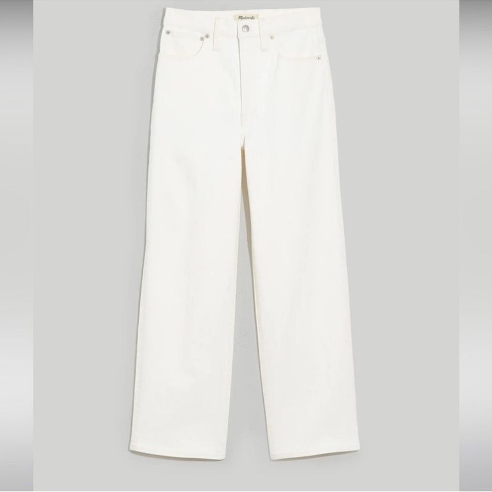 Madewell NWT Petite Perfect Vintage Wide Leg Crop Jeans Size 32P High Rise White - Picture 6 of 11